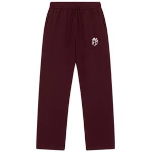 Pantalon de jogging en maille bordeaux décontracté, taille élastique, vêtement de détente, pantalon en maille douce, coupe décontractée pour hommes et femmes - Product Image 1