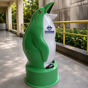 2026 Frog Shape Outdoor Dust Bin Decorative Fiberglass Garden Waste Bin Open Top Cute Animal Design - Product Image 2