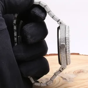 นาฬิกาเพชรโมอิสซาไนต์ VVS ขายดี สำหรับผู้ชายและผู้หญิง ระบบออโตเมติกเต็มรูปแบบ สีโรสไวท์ ดีไซน์ลายหนาม หรูหรา สไตล์โบราณ สายหนัง - Product Image 4