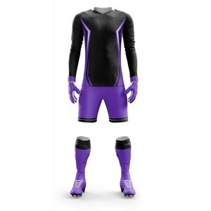 Custom Sublimated Soccer Jersey Set Men Long Sleeve Black Purple Moisture Wicking Polyester Uniform All Seasons <b>Athletic</b> Fit - Product Image 3