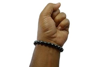 Bracelet rond en perles d'hématite faites à la main pour hommes et femmes, Feng Shui, taille 8-10 mm, bijoux de mode, énergie - Product Image 2