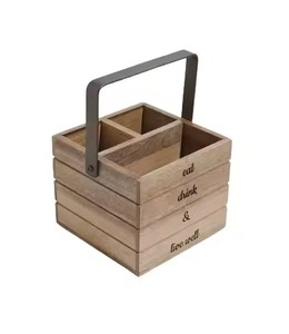 Latest Style Wooden Caddy For <b>Kitchen</b> Home Hotel Table Top Decorative Use Wooden Utensils Holder Caddy - Product Image 5