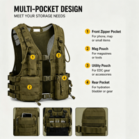 Gilet tactique réglable pour l'entraînement de force et d'endurance, système Molle à libération rapide, pour les entraînements de fitness et la course à pied