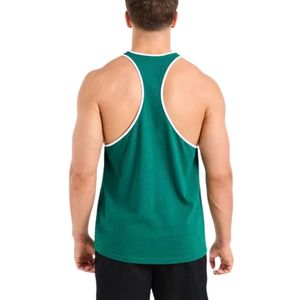 <b>Mens</b> Green Racerback Tank Top <b>Gym</b> Workout <b>Vest</b> Athletic Fitness Training Bodybuilding Sportswear Sleeveless Running Activewear - Product Image 2