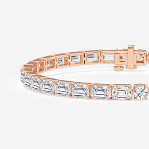 กำไลข้อมือแฟชั่นเพชรทรงกลมและมรกต 12.5 กะรัต 8 นิ้ว ดีไซน์หรูหราสง่างาม ของขวัญสำหรับผู้หญิง - Product Image 3