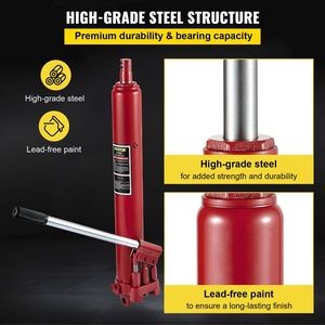 8 Tons/17636 Lbs Capacity Hydraulic Long Ram Jack Dual Piston Pump Cherry Picker Manual <b>Cranes</b> <b>Engine</b> Lift Hoist Red Clevis Base - Product Image 6