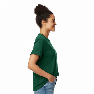 Camisetas Lisas para Mujer al por Mayor, Corte Regular, Teñidas, con Logotipo de Marca Personalizado - Product Image 2