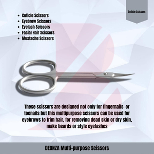 Ensemble de ciseaux à cuticules en acier inoxydable de qualité supérieure, pointe droite et courbée, outils professionnels de soin des ongles de haute précision - Product Image 4