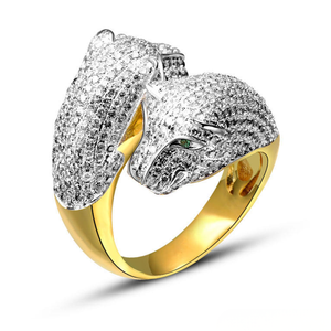 Bague en argent 925 plaqué or rhodié noir, certifiée par un tiers, avec moissanite taille radiant en forme de lapin et micro-incrustations - Product Image 2