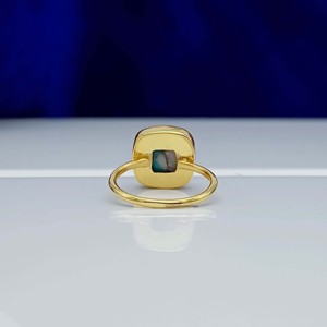 Gold Plated Copper <b>Turquoise</b> <b>Ring</b> Blue <b>Turquoise</b> Gemstone Handmade Silver <b>Ring</b> December Birthstone - Product Image 4