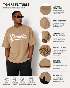 เสื้อยืดเดเมลาทรงปกติสำหรับผู้ชาย แขนสั้น คอกลม พิมพ์ลาย ผ้าถักเนื้อนุ่ม 100% ผ้าฝ้าย ป้องกันขนร่วง ระบายอากาศได้ดี น้ำหนัก 180 กรัม - Product Image 5