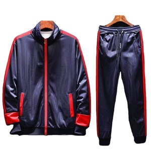 Conjuntos de chándal de fútbol sólido de invierno para hombre de alta calidad, ropa deportiva con cremallera, chándales de entrenamiento de fútbol transpirables de 2 piezas - Product Image 1