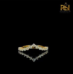 V Shaped Chevron Lab Grown Diamond Tiara Band Solid Gold Nesting <b>Stacking</b> <b>Ring</b> Enhancer OEM ODM Wholesale B2B Supply - Product Image 6