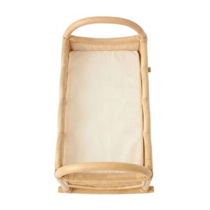 Adorable Rattan Doll Bassinet Rattan Doll Cradle Rocking Doll Bed for Children Role Play Baby Doll Furniture Wholesale - Product Image 1