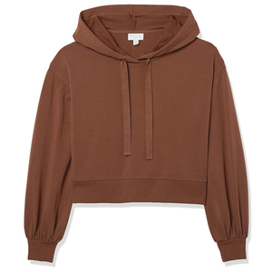 Elegant Fashion Women <b>Crop</b> <b>Top</b> Hoodie Warm Lightweight Fabric Trendy Daily Wear For Casual Street Knitted Cotton Autumn Casual - Product Image 2