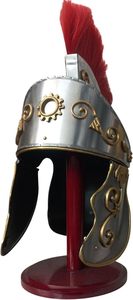 Casco de Caballero Imperial Romano de Acero, Armadura Medieval Antigua para Reenactamiento y Coleccionistas, Acabado Plateado - Product Image 5