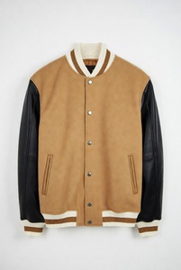Nouvelle veste universitaire décontractée d'hiver pour homme avec col montant, logo frontal, service OEM, en toile enduite respirante - Product Image 4