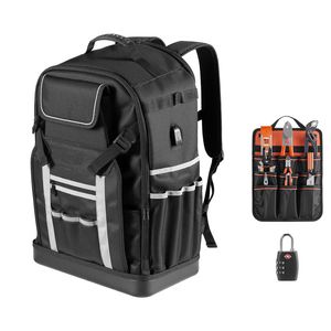 Mochila Portaherramientas Resistente de 56 Bolsillos con Base Moldeada, Bolsa Organizadora para Electricistas, Bolsas de Almacenamiento de Herramientas - Product Image 1