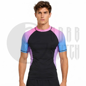 Camiseta Deportiva de Compresión para Hombre, Absorbe la Humedad, Elástica en 4 Direcciones, para Gimnasio, Running, Fitness, Personalizable OEM ODM - Product Image 5
