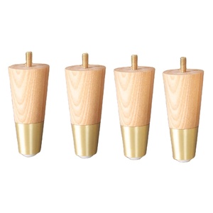 High-End Solid Wood Round Furniture Legs Natural Finish Luxury Replacement <b>Feet</b> <b>for</b> <b>Sofa</b> Cabinet Dresser Upgrade - Product Image 1