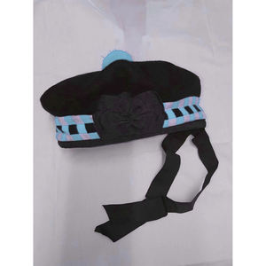 Chapeau Balmoral en laine pure à 100 %, bleu, blanc et noir, modèle 2026, fabriqué sur mesure en gros - Product Image 1