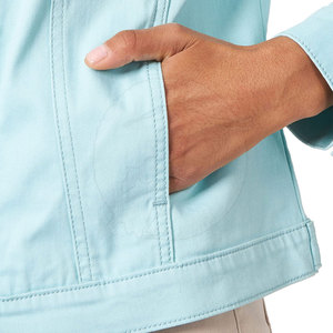 Chaqueta de Cuero Tejida Azul Claro para Mujer, con Cierre, Bolsillos con Parches, Impermeable, Transpirable y Resistente al Viento, para Otoño e Invierno - Product Image 4