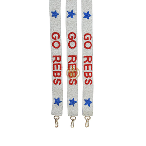 Correa para Bolso Universitario Bordada con Cuentas de Estrellas Blancas, Rojas y Azules Go Rebs, Proveedor Mayorista para Exportación - Product Image 3
