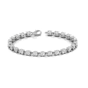 Bracelet tennis en diamants de laboratoire taille ronde, or massif 14 carats, style classique, clarté VVS1, pour femme, idéal comme cadeau - Product Image 2