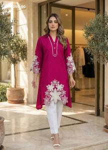 Excellent Quality Latest Collection Rayon with Embroidered A-<b>Line</b> Kurti with <b>Pant</b> Collection Supplier from India - Product Image 3