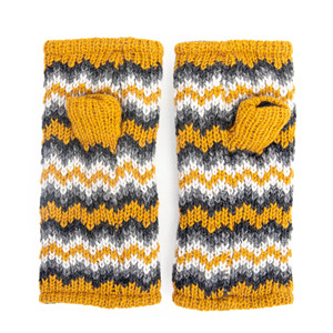 ถุงมือไหมพรมเมอริโนลายทางถักมือจากเนปาล พร้อมโลโก้สั่งทำพิเศษ บุขนแกะ สำหรับฤดูหนาว ใช้หน้าจอสัมผัสได้ เหมาะสำหรับใช้ในบ้าน คุณภาพดีที่สุดจากเทือกเขาหิมาลัย - Product Image 2