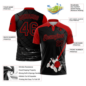 เสื้อโปโลผู้ชายแขนสั้นไซส์ใหญ่ แห้งเร็ว พิมพ์ลายแบบซับลิเมชั่นตามสั่ง ผลิตจากโพลีเอสเตอร์ 100% ลดราคาพิเศษ - Product Image 2