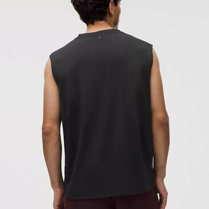 Men's <b>Black</b> Sleeveless O-Neck Solid <b>Knitted</b> Casual <b>Tank</b> <b>Top</b> - Product Image 4