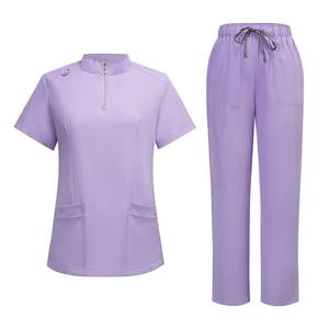 Collar Zipper Medical Scrubs <b>Set</b> for <b>Doctors</b> and Nurses Surgical Uniform Hand Washing Suit Zipper Collar Medical Uniform <b>Doctor</b> - Product Image 4