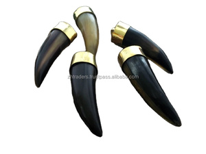 สเวตเตอร์ไข่มุกเทียมคลาสสิกสร้อยคอเครื่องประดับของขวัญทางศาสนาทันสมัยจี้เขาควายขัดเงาพร้อมโซ่ใบมีดสุดหรู - Product Image 5