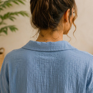 Ensemble de pyjama en gaze de coton pour femmes, respirant, écologique, en tissu musulman, vêtements de détente, vêtements de nuit pour femmes, été - Product Image 4
