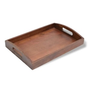 Bandeja Rectangular de Madera Maciza Pulida, Ecológica, Duradera y Moderna de la Mejor Calidad para Servir Té, Comida, Agua, Tazas y Pan - Product Image 3
