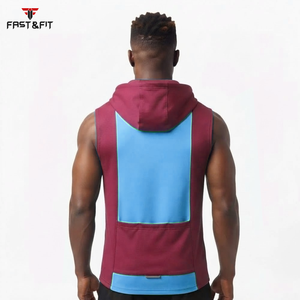 Top Quality <b>Sleeveless</b> Casual Bodybuilding Gym Workout Fitness <b>Men</b> Clothing <b>Sleeveless</b> Gym Hoodies - Product Image 6