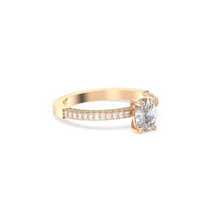 Anillo de compromiso solitario REYES, el más vendido, de oro sólido de 14 quilates con diamante cultivado en laboratorio HPHT CVD para mujer, certificado IGI, joyería fina. - Product Image 3