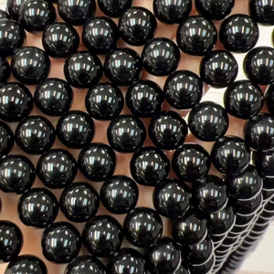 High Quality Natural Black Onyx Agate Gemstone Loose Beads 8mm Jewelry Making Pendant <b>Necklace</b> - Product Image 1