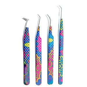 Professional Custom Private Beauty <b>Tool</b> Diamond Grip L Type Eyelash Extension Tweezers Stainless Steel Eyelash Tweezers - Product Image 1