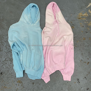 Bulk Vintage Acid Washed Fade Color Sweatshirts pour hommes 460gsm Heavyweight Pullover Sweats à capuche personnalisés pour hommes - Product Image 2