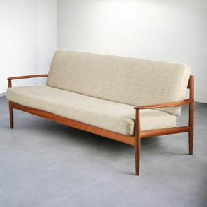 Sofá de Madera de Teca Sólida para Vestíbulo, Estilo Moderno de Mediados de Siglo, 3 Plazas, para Hotel, Salón, Oficina, Proyecto Comercial, Fabricante B2B - Product Image 3