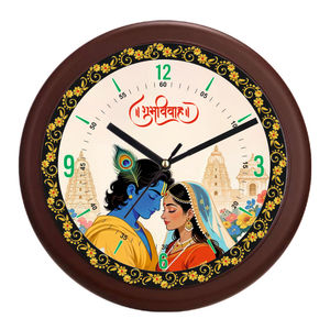 Reloj de Pared Personalizado con Diseño de Pareja Radha Krishna, Impresión Digital a Color, Empaque de Caja de Regalo de Lujo para el Regreso a Clases - Product Image 1