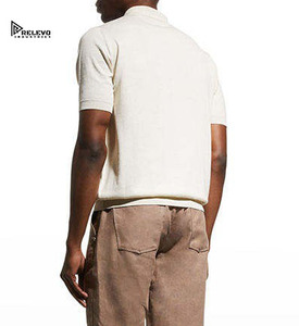เสื้อเชิ้ตแขนสั้นสีครีมสำหรับผู้ชาย RELEVO INDUSTRIES ผ้าฝ้ายแคนวาสถัก 100% เนื้อผ้าเรียบง่าย สวมใส่สบาย เป็นมิตรกับสิ่งแวดล้อม ระบายอากาศได้ดี แห้งเร็ว - Product Image 4