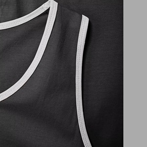 Débardeur Homme en Coton à Bordures Contrastantes, Sans Manches, pour Entraînement et Fitness, Personnalisable avec Logo – Prix de Gros - Product Image 3