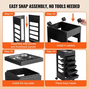 Carrello da salone in plastica con 5 cassetti, - Product Image 6