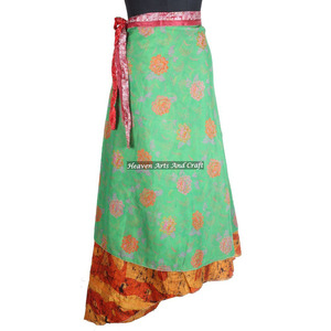 Nueva Falda Larga de Seda Mágica Reversible, Estilo Sari, de Doble Capa, Última Moda India - Product Image 1