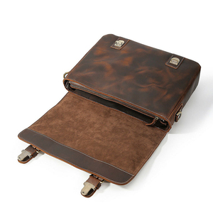 Leather <b>Sleeve</b> Case For <b>Laptop</b> Leather Stand Cover Portable Leather <b>Laptop</b> Bag Handheld Briefcase - Product Image 4