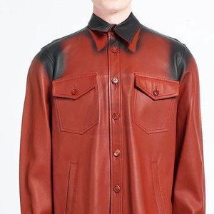 เสื้อเชิ้ตหนังผู้ชายคุณภาพพรีเมียม ขายดี สีพื้น ใส่สบาย ระบายอากาศได้ดี สำหรับขายออนไลน์ - Product Image 4