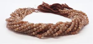 Perles Rondes Lisses en Pierre de Lune Chocolat Naturelle 4,5-5MM, Perles de Pierre de Lune Marron, Prix de Gros, Vente en Gros, Fil de 13 Pouces - Product Image 4